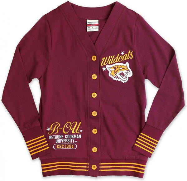 Big Boy Bethune-Cookman Wildcats S4 Light Weight Ladies Cardigan [Maroon]