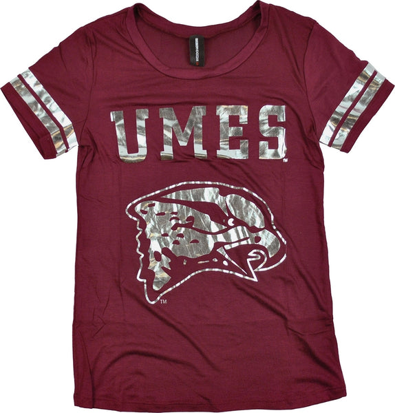 Big Boy Maryland Eastern Shore Hawks Ladies Jersey Tee [Maroon]