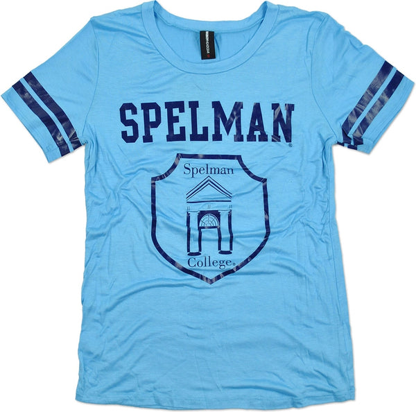 Big Boy Spelman College Ladies Foil Jersey Tee [Sky Blue]