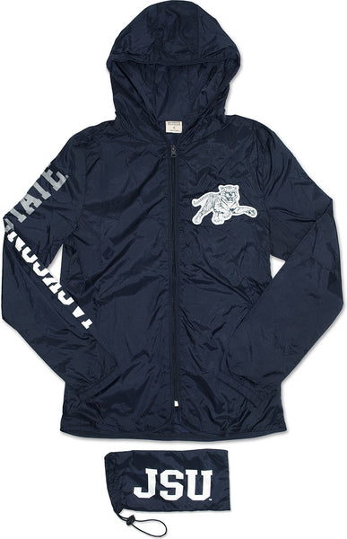 Big Boy Jackson State Tigers S1 Thin & Light Ladies Jacket With Pocket Bag [Navy Blue]