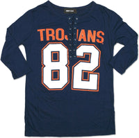 Big Boy Virginia State Trojans Ladies Football Lace Jersey Tee [Navy Blue]