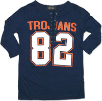 Big Boy Virginia State Trojans Ladies Football Lace Jersey Tee [Navy Blue]