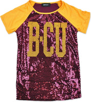 Big Boy Bethune-Cookman Wildcats Ladies Sequins Tee [Maroon]