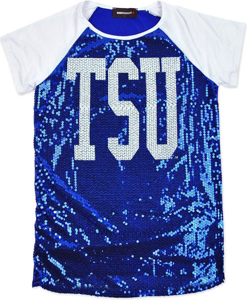 Big Boy Tennessee State Tigers Ladies Sequins Tee [Royal Blue]