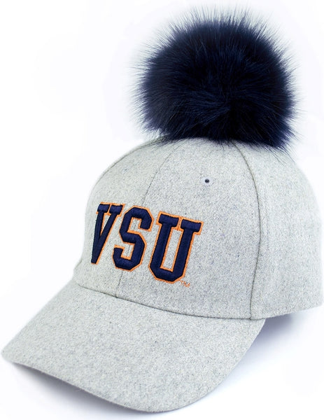 Big Boy Virginia State Trojans S148 Ladies Pom Pom Cap [Grey]