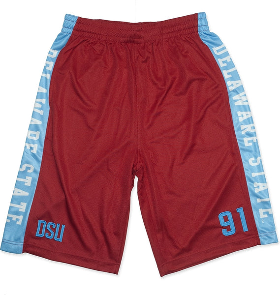 Big Boy Delaware State Hornets Mens Basketball Shorts [Red]