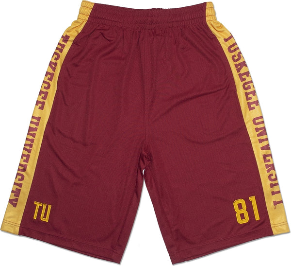 Big Boy Tuskegee Golden Tigers Mens Basketball Shorts [Crimson Red]