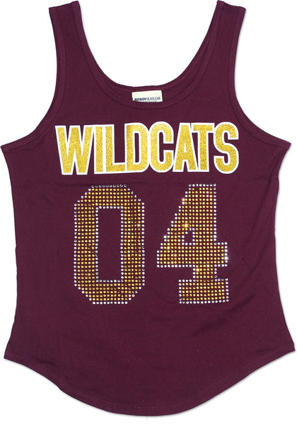 Big Boy Bethune-Cookman Wildcats S2 Rhinestone Ladies Tank Top [Maroon]