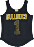 Big Boy Bowie State Bulldogs S2 Rhinestone Ladies Tank Top [Black]