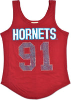 Big Boy Delaware State Hornets S2 Rhinestone Ladies Tank Top [Red]
