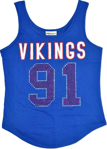 Big Boy Elizabeth City State Vikings S2 Rhinestone Ladies Tank Top [Royal Blue]