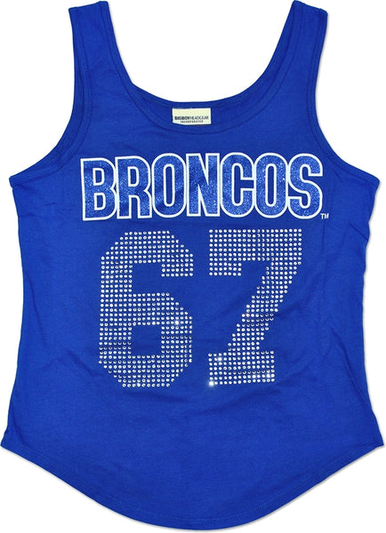 Big Boy Fayetteville State Broncos S2 Rhinestone Ladies Tank Top [Royal Blue]