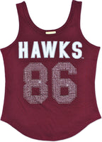 Big Boy Maryland Eastern Shore Hawks S2 Rhinestone Ladies Tank Top [Maroon]