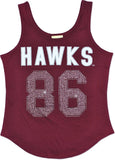 Big Boy Maryland Eastern Shore Hawks S2 Rhinestone Ladies Tank Top [Maroon]