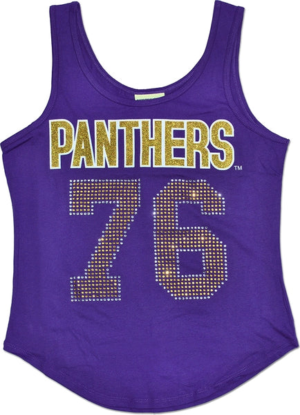 Big Boy Prairie View A&M Panthers S2 Rhinestone Ladies Tank Top [Purple]
