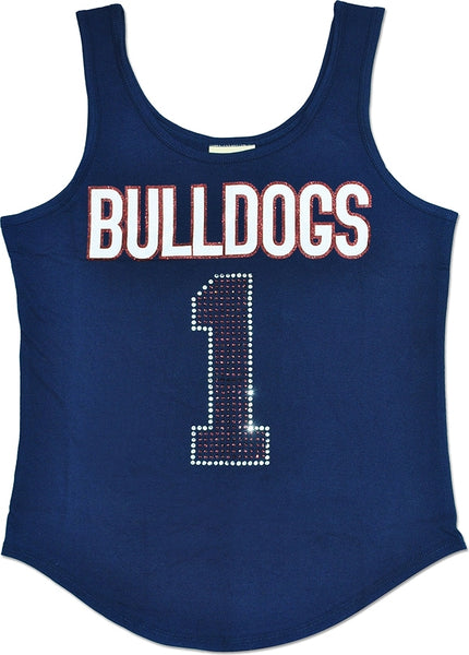 Big Boy South Carolina State Bulldogs S2 Rhinestone Ladies Tank Top [Navy Blue]