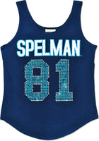 Big Boy Spelman College S2 Rhinestone Ladies Tank Top [Navy Blue]