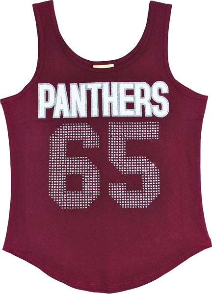 Big Boy Virginia Union Panthers S2 Rhinestone Ladies Tank Top [Maroon]