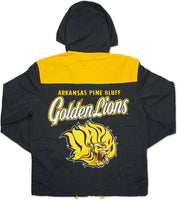 Big Boy Arkansas at Pine Bluff Golden Lions S3 Mens Windbreaker Jacket [Black]