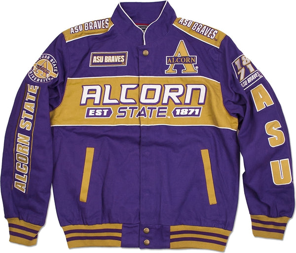 Big Boy Alcorn State Braves S11 Mens Racing Twill Jacket [Purple]