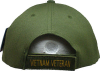 Vietnam Veteran Leaf Ribbon Shadow Mens Cap [Baseball Cap - Olive Green]
