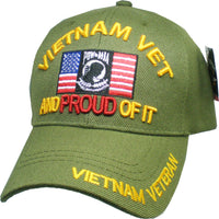 Vietnam Vet And Proud Of It POW MIA US Flag Mens Cap [Olive Green]