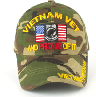 Vietnam Vet And Proud Of It POW MIA US Flag Mens Cap [Woodland Camouflage]