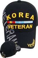 Korea Veteran Ribbons Text Shadow Mens Cap [Baseball Cap - Black]