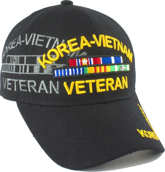 Korea-Vietnam War Veteran Ribbon Shadow Mens Cap [Baseball Cap - Black]