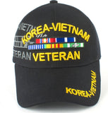 Korea-Vietnam War Veteran Ribbon Shadow Mens Cap [Baseball Cap - Black]