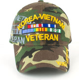 Korea-Vietnam War Veteran Ribbon Shadow Mens Cap [Baseball Cap - Woodland Camouflage]