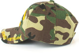 Korea-Vietnam War Veteran Ribbon Shadow Mens Cap [Baseball Cap - Woodland Camouflage]