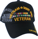 Vietnam + Desert Storm War Veteran Ribbon Shadow Mens Cap [Baseball Cap - Black]
