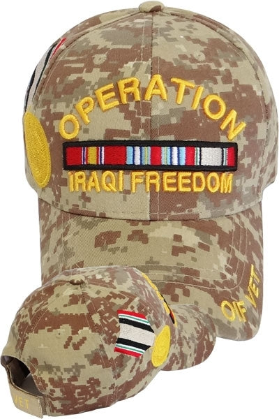 Operation Iraqi Freedom Ribbon Medal Mens Cap [Desert Digital]
