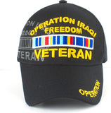 Operation Iraqi Freedom Veteran Ribbons Shadow Mens Cap [Baseball Cap - Black]