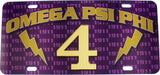 Omega Psi Phi Printed Line #4 License Plate [Purple]