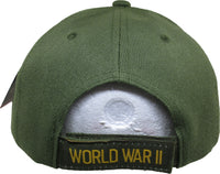 World War II 1941-1945 Ribbons Shadow Mens Cap [Baseball Cap - Olive Green]