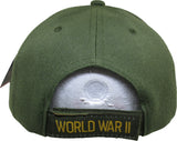 World War II 1941-1945 Ribbons Shadow Mens Cap [Baseball Cap - Olive Green]