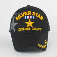 Silver Star Conspicuous Gallantry Shadow Mens Cap [Baseball Cap - Black]