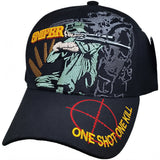 Sniper One Shot One Kill Target Bill Mens Cap [Black]