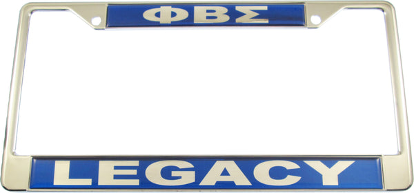 Phi Beta Sigma Legacy Domed License Plate Frame [Silver]