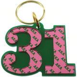 Alpha Kappa Alpha Color Mirror Line #31 Keychain [Green]