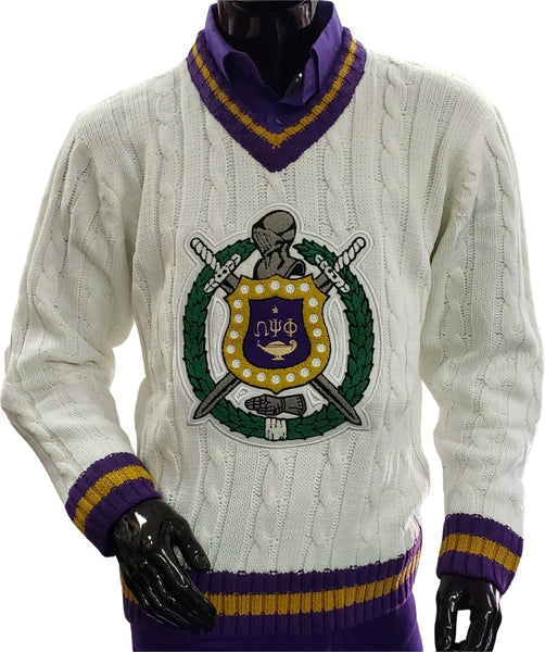 Buffalo Dallas Omega Psi Phi V-Neck Sweater [Alabaster]