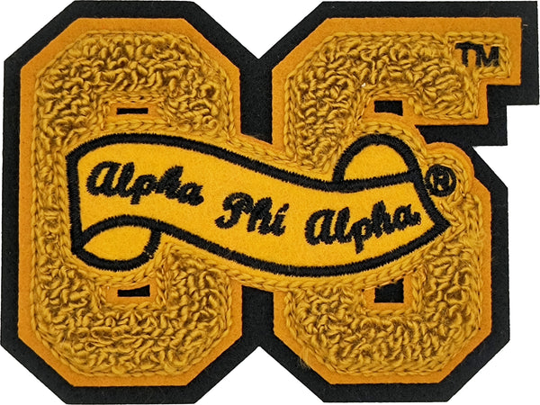 Alpha Phi Alpha 06 Founded Year Chenille Felt Sew-On Patch [Gold]