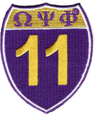 Omega Psi Phi 11 Shield Sign Iron-On Patch [Purple]