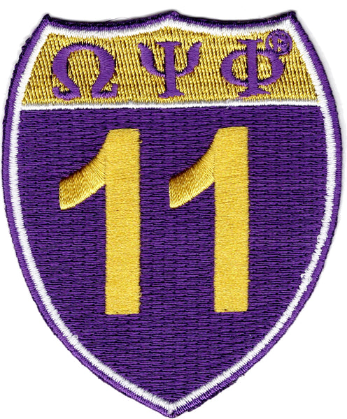 Omega Psi Phi 11 Shield Sign Iron-On Patch [Purple]