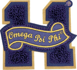 Omega Psi Phi 11 Founded Year Chenille Felt Sew-On Patch [Purple]