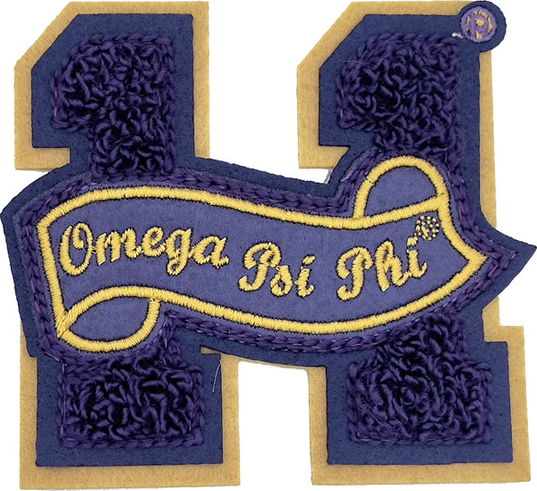 Omega Psi Phi 11 Founded Year Chenille Felt Sew-On Patch [Purple]