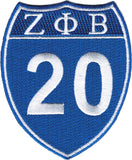 Zeta Phi Beta 20 Shield Sign Iron-On Patch [Blue]