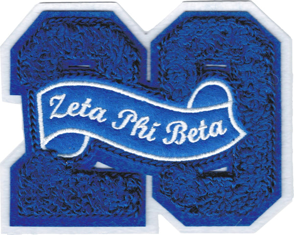 Zeta Phi Beta 20 Founded Year Chenille Felt Sew-On Patch [Blue]